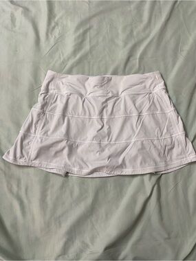Lululemon Pace Rival Skirt Tall White Size 8 Pleated Tennis Golf Running Skort